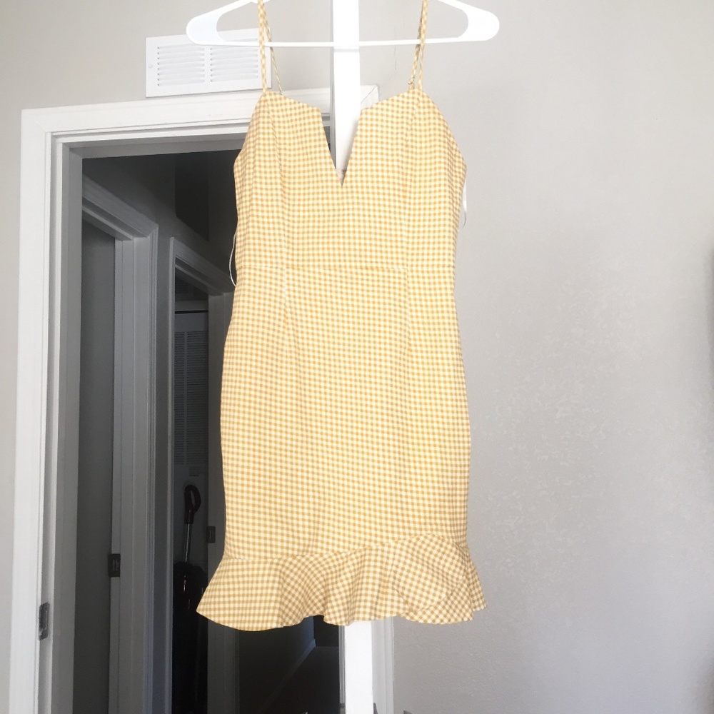 gingham print dress